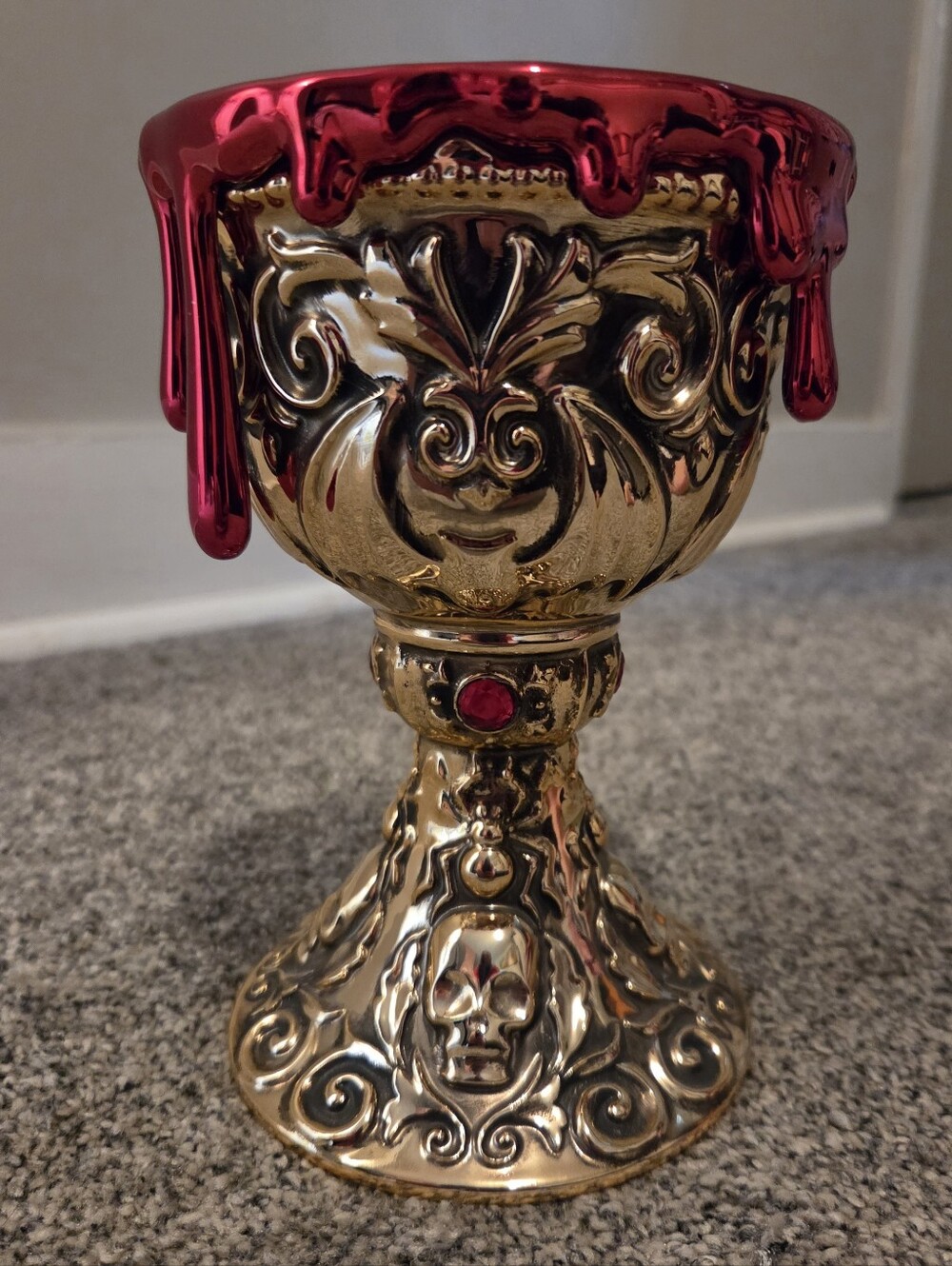 Gold & Red Ornate Decorative Chalice Candle Holder Halloween Bath & Body Works